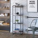 Estante para Livros Industrial Multiuso 4 Prateleiras 146x45cm Dynamica Yescasa