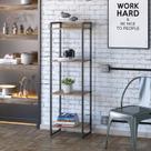 Estante para Livros Industrial Multiuso 4 Prateleiras 146x45cm Dynamica Yescasa