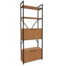 Estante para Livros Livreiro 4 Portas 2 Prateleiras Kappesberg Industrial 202cm Cor Canela/Preto Fosco - LI018 Estante para Livros Livreiro 4 Portas 2 Prateleiras Kappesberg Industrial 202cm Cor Canela/Preto Fosco - LI018