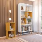 Estante para Livros Retrô com 4 Nichos Removíveis 180cmx90cm Atlas Yescasa