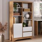 Estante para Livros Space 1 Porta 2 Gavetas Olmo/Branco - Artany Móveis Estante para Livros Space 1 Porta 2 Gavetas Olmo/Branco - Artany Móveis