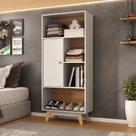 Estante para Quarto 1 Porta Maven Espresso Móveis Branco/Nogal
