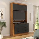 Estante para Tv até 42 Polegadas 204,5cmx120cm Viena1 Porta 6 Gavetas Espresso Móveis