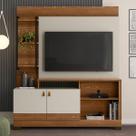 Estante para TV Até 50 Polegadas Alagoas Freijó/Off White - Linea Brasil Estante para TV Até 50 Polegadas Alagoas Freijó/Off White - Linea Brasil