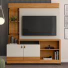 Estante para TV Até 50 Polegadas Alagoas Nature/Off White - Linea Brasil Estante para TV Até 50 Polegadas Alagoas Nature/Off White - Linea Brasil