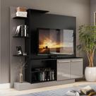Estante para TV até 55" Multimóveis Denver FG2473 Preta/Lacca Fumê