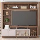 Estante para TV Até 55 Polegadas Formosa 2 Portas Nogueira San Remo/Off White - Caemmun Estante para TV Até 55 Polegadas Formosa 2 Portas Nogueira San Remo/Off White - Caemmun