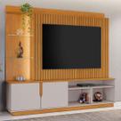 Estante para TV Até 60 Polegadas Amparo 2 Portas com Led Cinamomo/Off Cinamomo - Jcm Móveis Estante para TV Até 60 Polegadas Amparo 2 Portas com Led Cinamomo/Off Cinamomo - Jcm Móveis