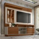 Estante para TV Até 60 Polegadas Eldorado 2 Portas com Led Jatobá/Off White - Linea Brasil Estante para TV Até 60 Polegadas Eldorado 2 Portas com Led Jatobá/Off White - Linea Brasil