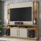 Estante para TV Até 60 Polegadas York com Led Cinamono/Off White - Bechara Móveis Estante para TV Até 60 Polegadas York com Led Cinamono/Off White - Bechara Móveis