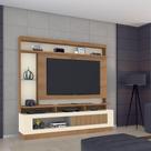 Estante Para TV até 65" 1 Porta de Correr Canelato Natura