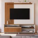 Estante para TV Até 65 Polegadas Héstia 1 Gaveta Ripado Off White/Freijó - Pnr Móveis Estante para TV Até 65 Polegadas Héstia 1 Gaveta Ripado Off White/Freijó - Pnr Móveis