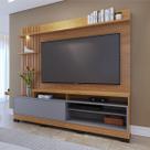 Estante para TV Até 65 Polegadas Maceió 1 Porta com Led Ripado Freijo/Cinza Fosco - Colibri Estante para TV Até 65 Polegadas Maceió 1 Porta com Led Ripado Freijo/Cinza Fosco - Colibri