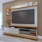 Estante para TV Até 65 Polegadas Maceió 1 Porta com Led Ripado Freijo/Off White - Colibri Estante para TV Até 65 Polegadas Maceió 1 Porta com Led Ripado Freijo/Off White - Colibri