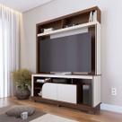 Estante para TV Até 65 Polegadas Silvestre 2 Portas Nogueira Real/Off White Matte - Pnr Móveis Estante para TV Até 65 Polegadas Silvestre 2 Portas Nogueira Real/Off White Matte - Pnr Móveis