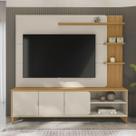 Estante para TV Até 70 Polegadas Napoli 3 Portas Tauari/Off White - Linea Brasil Estante para TV Até 70 Polegadas Napoli 3 Portas Tauari/Off White - Linea Brasil