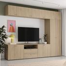Estante para TV até 75 Polegadas 220cmx280cm 8 Módulos 14 Portas 2 Gavetas Frame CabeCasa MadeiraOriginals