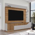 Estante para TV Até 75 Polegadas Dallas 2 Portas 1 Gaveta Ripado Off White/Cinamomo - Móveis Bechara Estante para TV Até 75 Polegadas Dallas 2 Portas 1 Gaveta Ripado Off White/Cinamomo - Móveis Bechara