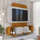 Estante para TV Até 75 Polegadas Embaú 2 Portas Naturalle/Off White - Móveis Bechara Estante para TV Até 75 Polegadas Embaú 2 Portas Naturalle/Off White - Móveis Bechara