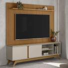 Estante para TV Até 75 Polegadas Street 2 Portas Nature/Off White - Pnr Móveis Estante para TV Até 75 Polegadas Street 2 Portas Nature/Off White - Pnr Móveis