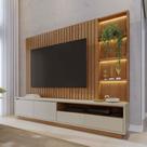 Estante para TV Até 82 Polegadas Cancun 4 Gavetas com Led Ripado Freijó/Off White Matte - Colibri Estante para TV Até 82 Polegadas Cancun 4 Gavetas com Led Ripado Freijó/Off White Matte - Colibri