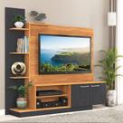 Estante para TV e Home Theater até 55 Polegadas 166cmx155cm Nichos 2 Portas Havana Marrom Cinamomo/Grafite