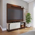 Estante para TV e Home Theater até 65 Polegadas 152cmx187cm 2 Portas Jurerê Marrom Off White Matte/Nogueira Real