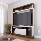 Estante para TV e Home Theater até 65 Polegadas 160cmx190cm 2 Portas Belaya Marrom Nogueira Real/Off White Estante para TV e Home Theater até 65 Polegadas 160cmx190cm 2 Portas Belaya Marrom Nogueira Real/Off White