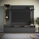 Estante para TV e Home Theater até 65 Polegadas com 200cmx183cm Led 3200 Cristaleira Cinza Grafite Estante para TV e Home Theater até 65 Polegadas com 200cmx183cm Led 3200 Cristaleira Cinza Grafite