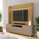 Estante para TV e Home Theater até 70 Polegadas 215cmx195cm Pés em Madeira Maciça Frisado com Tampo Cannes Estante para TV e Home Theater até 70 Polegadas 215cmx195cm Pés em Madeira Maciça Frisado com Tampo Cannes
