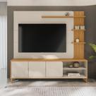 Estante para TV e Home Theater até 70 Polegadas MDF 200cmx193cm Pés em Madeira Maciça Napoli
