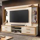 Estante para TV e Home Theater até 75 Polegadas 100% MDF 240cmx192cm Espelho 4 Gavetas Leni Bege Off White/Cedro Estante para TV e Home Theater até 75 Polegadas 100% MDF 240cmx192cm Espelho 4 Gavetas Leni Bege Off White/Cedro