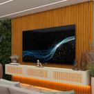 Estante para TV e Home Theater até 84 Polegadas com LED 100% MDF 218CMX250CM LED Supremo Native