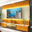 Estante para TV e Home Theater até 90 Polegadas com LED com Vidro Reflecta 100% MDF 227cmx251,5cm Led Soberano