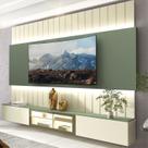 Estante para TV e Home Theater até 90 Polegadas com LED com Vidro Reflecta 100% MDF 227cmx251,5cm Led Soberano