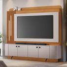 Estante para TV e Home Theater MDF 182cmx204cm Detalhes Curvos Laranja Cinamomo/Off