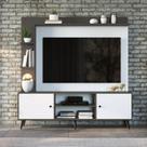 Estante para TV e Home Theater Retrô para TV até 50 Polegadas 180cmx184,5cm Pés em Madeira Maciça Retrô 2 Portas Quiditá