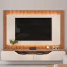 Estante para TV e Home Theater Ripado para TV até 70 Polegadas com LED 100% MDF 210cmx180cm Led Treviso