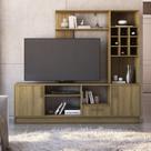 Estante para TV Home Theater até 55 Polegadas 199,9cmx180cm 2 Portas e 1 Gaveta Irlanda Marrom Mel Estante para TV Home Theater até 55 Polegadas 199,9cmx180cm 2 Portas e 1 Gaveta Irlanda Marrom Mel