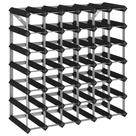 Estante para Vinos vidaXL de Madera para 42 Botellas Madera de Pino Negro/Acero