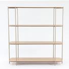 Estante Paris Nacional Móveis 160 cm (Largura) Base Metal Champanhe Com Madeira de Cinamomo Amêndoa