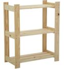 Estante Pinus cor natural 3 Prateleiras Multiuso