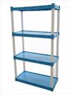 Estante Plástica Azul Com 4 Prateleiras Agraplast Estante Plástica Azul Com 4 Prateleiras Agraplast