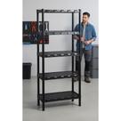Estante Plástica Modular 5 Prateleiras Preta - Organização F Estante Plástica Modular 5 Prateleiras Preta - Organização F