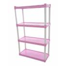 Estante Plástica Modular Rosa 4 Prateleiras Organizadora Empilhável Com Pezinhos Estante Plástica Modular Rosa 4 Prateleiras Organizadora Empilhável Com Pezinhos