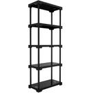 Estante Plástica Poly com 5 Prateleiras Preto 70x35x167cm - 10111138020 - I'M IN HOME