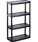 Estante Plástica Preta 4 Prateleiras Organizadora Com Pezinhos Modular