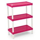 Estante Plástica ROSA 3 Prateleiras Modular Agraplast Modelo Nápoles 913 com Pezinhos