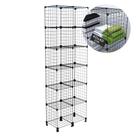 Estante Prateleira Aramada Alta 12 Nichos 40x40cm 2,45m Altura Organizador para Sapatos Roupas Casa Loja Confecção Preto