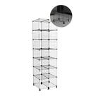 Estante Prateleira Expositor Aramado 14 Nichos 40cm Profundidade 2,15m para Livros Roupas Preto